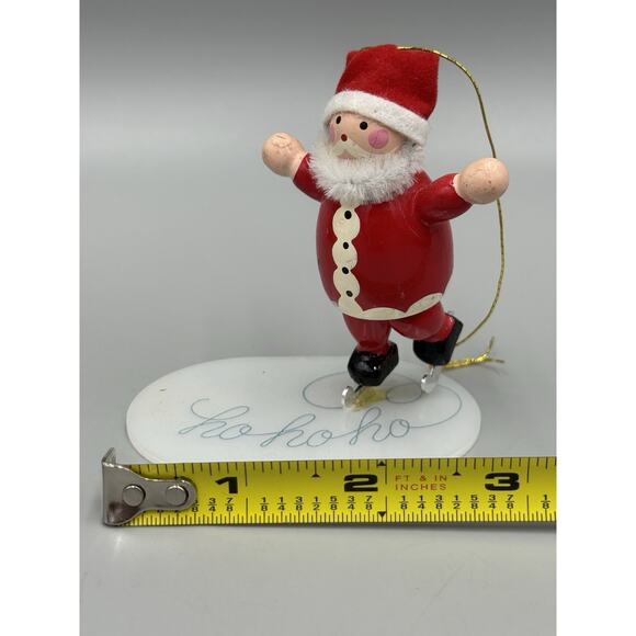 Vintage 1984 Gallery Originals Ornament Santa Ice Skating “Ho Ho Ho” Avon - Picture 6 of 8